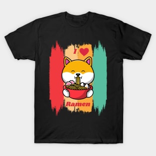 Dog Eating Ramen T-Shirt